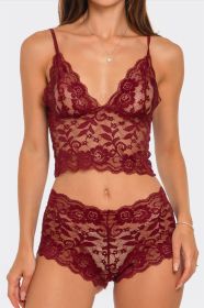 2789 Eye On You 2 Piece Set (Color: Wine, size: XL)