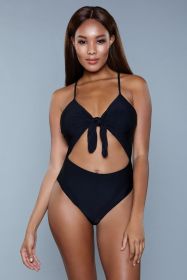 1983 Delaney Swimsuit (Color: Black, size: XL)