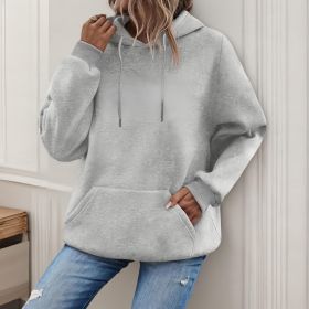 Women's Loose And Fashionable Casual Hoodie (Option: Grey-L)