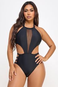 2523 Calista Swimsuit (Color: Black, size: XL)