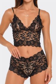 2789 Eye On You 2 Piece Set (Color: Black, size: 3X)