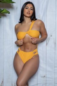 2392 Nora One Piece Swimsuit (Color: Yellow, size: XL)