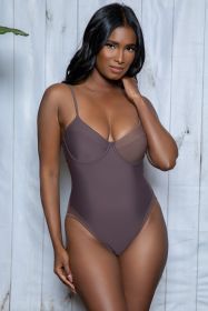 2249 Charlotte Swimsuit (Color: brown, size: L)