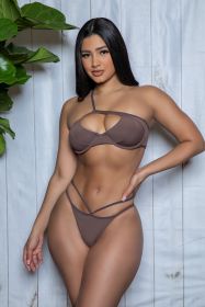 2383 Ava Bikini Set (Color: brown, size: S)