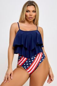 2508 Margaret Tankini Set (Color: USA, size: L)