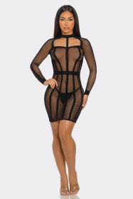 2740 Between the Lines Dress (Color: Black, size: Q)