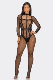 2741 Hold On Tight Bodystocking (Color: Black, size: OS)