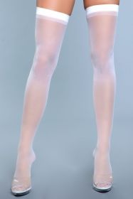 1918 Best Behavior Thigh Highs (Color: White)