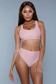 1985 Vera 2 Piece Set (Color: Pink, size: XS)