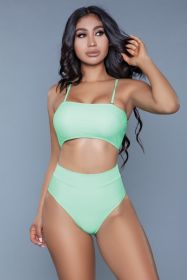 1986 Chanity Swimsuit (Color: Neon Green, size: XS)