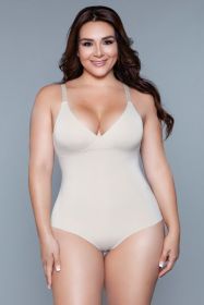 2003 What A Waist Shapewear Bodysuit (Color: Nude, size: L/XL)