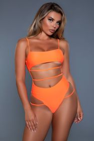 2126 Venetia Swimsuit (Color: Orange, size: S)