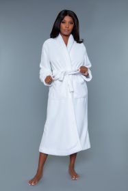 2260 Helena Plush Robe (Color: White, size: S/M)