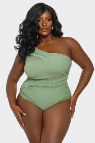 2512 Jaqueline Swimsuit (Color: Green, size: L)