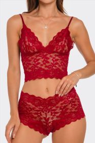 2789 Eye On You 2 Piece Set (Color: Burgundy, size: L)