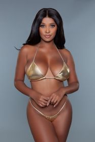2224 Nova Bikini (Color: Gold, size: L)