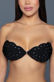 2309 Scalloped Edge Bra Adhesive (Color: Black, size: D)