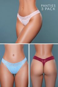 21993PK Asher 3 Pack (Color: Peach/Blue/Burgundy, size: S)