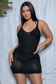 2416 Josephine Mini Dress (Color: Black, size: S/M)