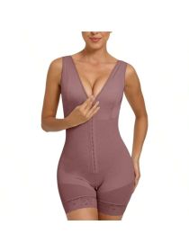 Fasjrixa Fajas Colombianas Shapewear for Women Tummy Control Post Surgery Full Body Shaper Butt Lifter with Zipper Crotch,corset tops for women (Color: Purple, size: 2XL)
