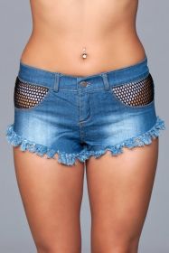 J11 Such a Catch Denim Shorts (Color: Blue, size: L)