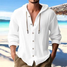 Men's Casual Long-sleeved Top (Option: White-XXL)
