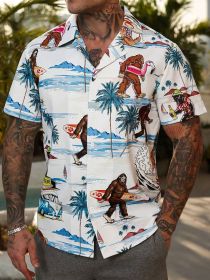 Fashion Men's Casual Floral Print Special-interest Design Shirt (Option: 2 Models-S)